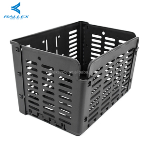RALLEX Good selling plastic bicycle basket bike front basket with handle bike Folding bicycle basket