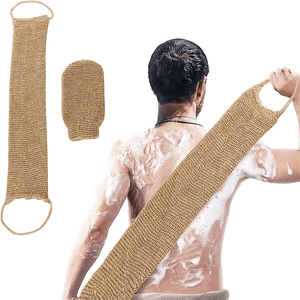 Ensemble de <span class=keywords><strong>gants</strong></span> et de serviettes de bain exfoliants en ramie et en jute pour un nettoyage doux de la peau, fournitures de bain lisses avec éponge pour le dos - Product Image 2