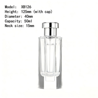 Botol Parfum Kaca Isi Ulang 50ml Kristal Jernih dengan Desain Heptagonal Unik untuk Penyimpanan & Perjalanan DIY