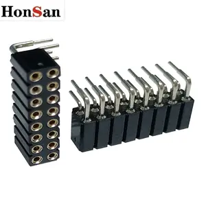factory wholesales 2.54 mm Socket connectors Female Header Right Angled with Turned Contacts sip sockets