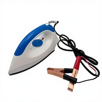 Fer à repasser électrique solaire 12V DC portable avec pinces crocodiles pour camping, voiture, voyage, usage domestique – Vente en gros