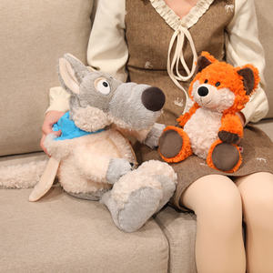 Peluche loup personnalisée OEM/ODM - Couleurs et motifs personnalisables, loup en peluche personnalisé avec fourrure moelleuse pour cadeaux - Product Image 3