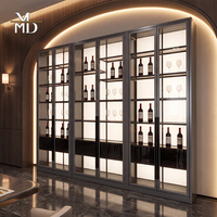Vinoteca de Lujo de Alta Gama en Acero Inoxidable 306/314 con Iluminación LED, Vinoteca Moderna de Madera con Temperatura Constante y Funcionamiento Silencioso