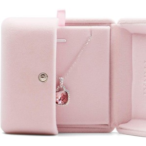Caja de terciopelo rosa para joyería, caja de exhibición y almacenamiento para pendientes y colgantes, personalizable según las necesidades. - Product Image 1