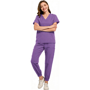 Daoyi Scrub Suit Set Unisex Elastic Fit Medical Workwear Uniforms Polyester Fabric All Sizes - Product Image 3