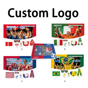 Индивидуальные наборы для болельщиков футбольных матчей, включая национальные флаги, одежду, автомобильные флаги, очки, накладки на руки - Product Image 6