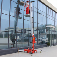 Nouvel ascenseur de mât en alliage avec plate-forme élévatrice en alliage d'aluminium 6m Type d'élingue de chaîne de moteur de traction pour les imprimeries