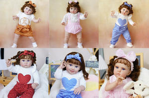 Poupée bébé reborn fille réaliste en vinyle de silicone peint en 3D de 24 pouces avec corps entier en coton - Product Image 6