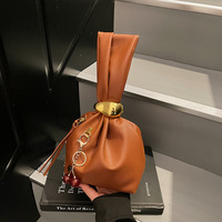 Sac seau mini pour femme en cuir PU avec pochette cerise, sac à bandoulière pour femme pour soirée et mariage