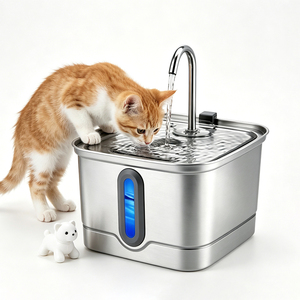 Wholesale Stainless Steel Pet <b>Water</b> Dispenser <b>Water</b> Shortage Protection Easy Disassembly Fountain - Product Image 1