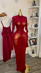 Abiti da <span class=keywords><strong>donna</strong></span> a maniche lunghe con volant, sexy, in rete, con fodera interna, Sehe Fashion - Product Image 4