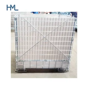 Warehouse welded folding pet preforms industry collapsible metal mesh container