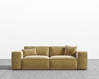 Canapé modulaire carré 3 places en tissu au design moderne et épuré, avec capitonnage haut, idéal pour salon, hôtel, appartement