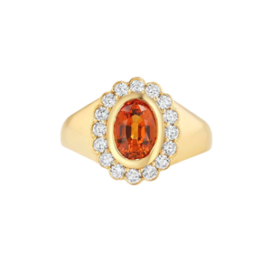 Bague ovale Gemnel Halo plaquée or 14 carats, saphir rose, argent 925, halo de diamants CZ pour femmes - Product Image 3