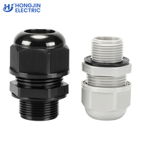 Connecteurs en nylon PA66 noirs et blancs, raccords réglables avec écrous de blocage et rondelles, filetage G/NPT, presse-étoupe à col long IP69