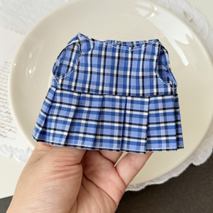 Universal Plaid School Uniform Skirt for 10cm-20cm Dolls Kawaii Blue Checkered <strong>Dress</strong> for Labubu Clothes Wholesale - Product Image 6