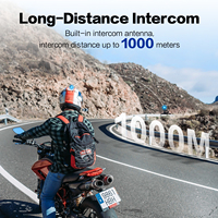 FODSPORTS FX6S Headset Interkom Helm Motor Bluetooth Peredam Kebisingan CVC 6 Arah Pairing Radio FM untuk Helm Full dan Half