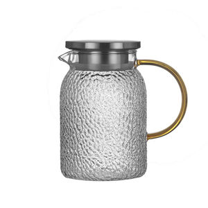 <span class=keywords><strong>Carafe</strong></span> à eau Offre Spéciale de grande capacité Pichet en verre Borosilicate Pichet à eau avec couvercle en acier inoxydable Pichet à eau avec verres - Product Image 6