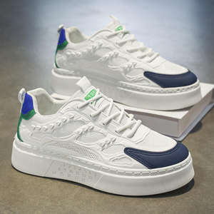 Chaussures tendance pour hommes, style chunky, en mesh respirant, décontractées, sportives, à semelle épaisse, en toile et cuir, plates. - Product Image 1