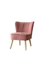 Fauteuil d'appoint moderne en velours capitonné de haute qualité avec pieds en bois massif pour hôtel, école, hôpital, chambre à coucher