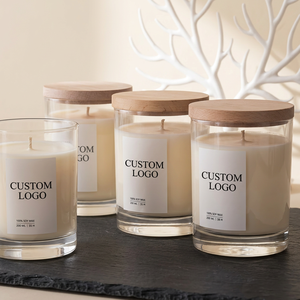 Candela Profumata Artigianale <span class=keywords><strong>di</strong></span> Lusso in Cera <span class=keywords><strong>di</strong></span> <span class=keywords><strong>Soia</strong></span> con Etichetta Privata, Personalizzabile per l'Arredamento Domestico, in Vaso <span class=keywords><strong>di</strong></span> Vetro Trasparente - Product Image 2