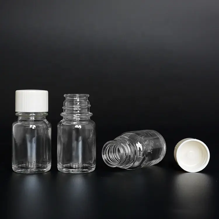 Nouveau flacon en verre transparent à large bouche de 30ml pour emballage d'huile essentielle de parfum avec bouchon à vis de joint 1oz