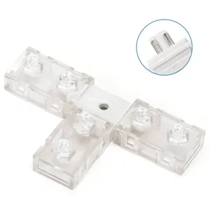 Connettore a T per strisce LED da 10 mm, circuito integrato, ideale per creare derivazioni nei sistemi di illuminazione a LED. - Product Image 1