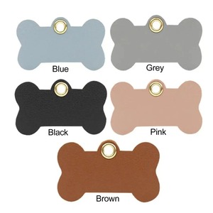 Plaque d'identification personnalisée en cuir pour chien, gravée, pour collier, pendentif rond, rectangulaire ou en forme d'os, cadeau, 5 couleurs, livraison directe - Product Image 3