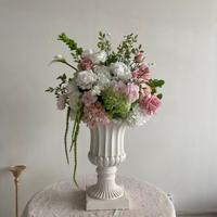 Bouquet de fleurs artificielles pour mariage, rose et hortensia, 60 cm, grand arrangement floral artificiel pour la réception, l'allée et la décoration de fête