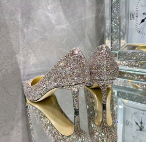 Chaussures à talons hauts JC Top Version, paillettes colorées, cuir de mouton véritable, semelle extérieure en cuir italien, 6,5 cm, Jimmyschoo - Product Image 4