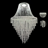 Décoration et fournitures de mariage : Nouveaux lustres de mariage prêts à l'emploi, éclairage de plafond en acrylique et fer forgé monobloc pour hôtels, auditoriums et scènes