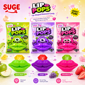 Nouveauté : Bonbon en forme de lèvres avec diamant, jouet de collection, saveurs fruitées, <span class=keywords><strong>sucette</strong></span> à porter, idéal pour les anniversaires d'enfants, vente en gros, OEM - Product Image 3