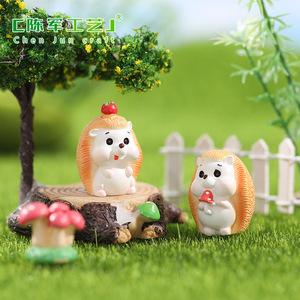 Bonne qualité Chunjun Paysage Décoration Animal Mignon Dessin Animé Méchant Hérisson Résine Accessoires - Product Image 3