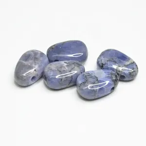 Miss Stone Natural 30mm Blue Tanzanite Drilled Tumbled Pendant Precious Stone