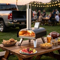 Rauchfreier Tragbarer 12-Zoll Holzpellet-Pizzaofen mit Edelstahlkonstruktion und Flammschutzvorrichtung für Outdoor-BBQ