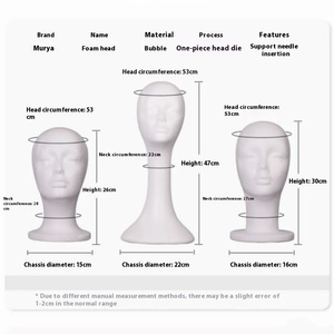 Tête de <span class=keywords><strong>Mannequin</strong></span> en Mousse Plastique Homme et Femme pour Coiffure de Perruques et Chapeaux, Support <span class=keywords><strong>d</strong></span>'Exposition - Product Image 5