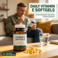 Gélules de vitamine E |   Aide à maintenir la santé de la peau, complément nutritionnel antioxydant naturel pour adultes