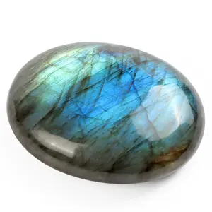 Gemstone Crystals Wholesale Labradorite Palm Stone Healing Worry Stone Irregular Polished Pocket Craft Anxiety Stress Relief