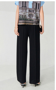 Pantalon plissé évasé décontracté et élégant pour femme grande taille, style coréen, vente en gros de vêtements en vrac PY Fashion Design - Product Image 4