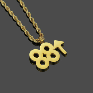 Nuevo Collar con Colgante de Número de Aleación con Diseño Urbano Personalizado 2026, Estilo Hiphop Rap, Collares para Hombre, Joyería de Moda al por Mayor - Product Image 3