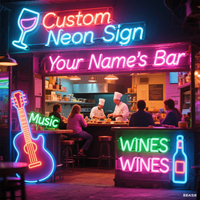 Enseigne néon LED personnalisée en acrylique en forme d'ailes, très populaire, avec indice de protection IP67, tension CC, garantie de 2 ans, idéale pour les fêtes d'anniversaire en famille