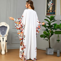 3422 élégant mode ample grande taille robe moyen-orient musulman manches chauve-souris transfrontalier jaune pour l'été Abaya