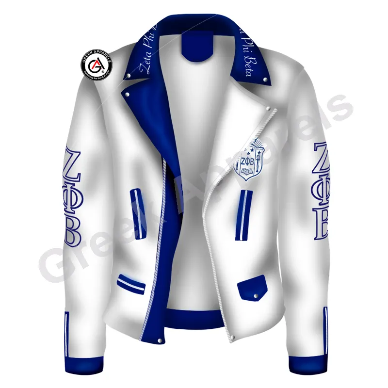 Zeta Phi Beta Sorority nakış kadınlar yarış ceketi | ZPB Sorority yüceltilmiş bayanlar özel stil yarış ceketi