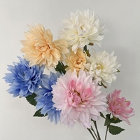 2 Tangkai Bunga Dahlia Buatan dari Kain Sutra untuk Dekorasi Pernikahan, Fotografi Luar Ruangan, Grosir