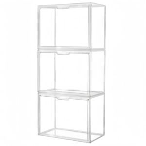 Caja de Almacenamiento para Libros, Apilable Horizontal o Verticalmente; Caja Transparente a Prueba de Polvo, Organizador de Libros - Product Image 1