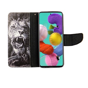 Fundas para Teléfono Móvil con Tapa Abatible, Doble Pliegue, Color Blanco y Negro, Diseño de León, PU+TPU, Resistentes a Impactos, con Protección UV, con Ranuras para Tarjetas, Precio de Fábrica - Product Image 3