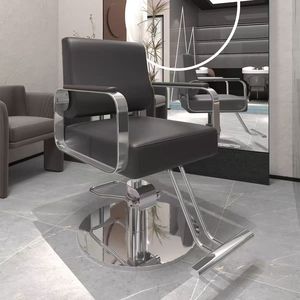 Leather Ergonomic Hair Salon Barber Chairs with 360 Degree Rotation and Adjustable <b>Footrest</b>-High-End PU Leather Salon Furniture - Product Image 5