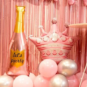 Roségold Rosa Mädchen Happy <span class=keywords><strong>Birthday</strong></span> Ballon Party-Zubehör Dekorationsset Layout-Szene Hintergrund-Wanddekoration - Product Image 6
