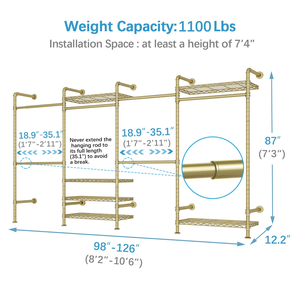 Timate F4 Soporte de exhibición de hierro montado en la pared Tubo industrial Diseño desmontable resistente Acabado de laca Perchero para sombreros de ropa de dormitorio - Product Image 2