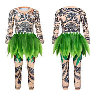 Mono de manga larga unisex con faldas de hojas, conjunto de trajes <span class=keywords><strong>para</strong></span> niños <span class=keywords><strong>para</strong></span> fiestas de Año Nuevo, incluidos pantalones de <span class=keywords><strong>Carnaval</strong></span> - Product Image 1